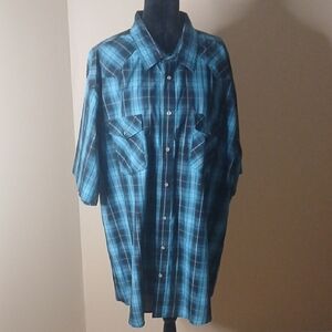 Casual Blue Plaid Button-Down Shirt
